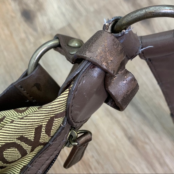 OXOXO Womens Brown /Tan Logo Print Hobo Bag - Picture 6 of 9